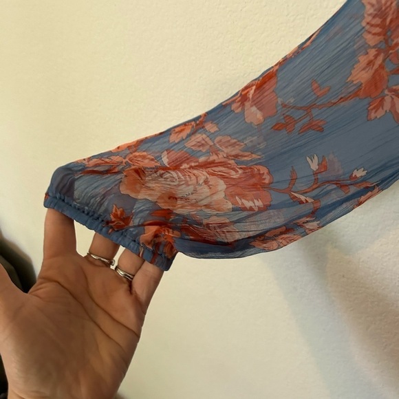 Sundance Meadows Explored Long Sleeve Midi Dress in Blue Combo Size S - Picture 5 of 7